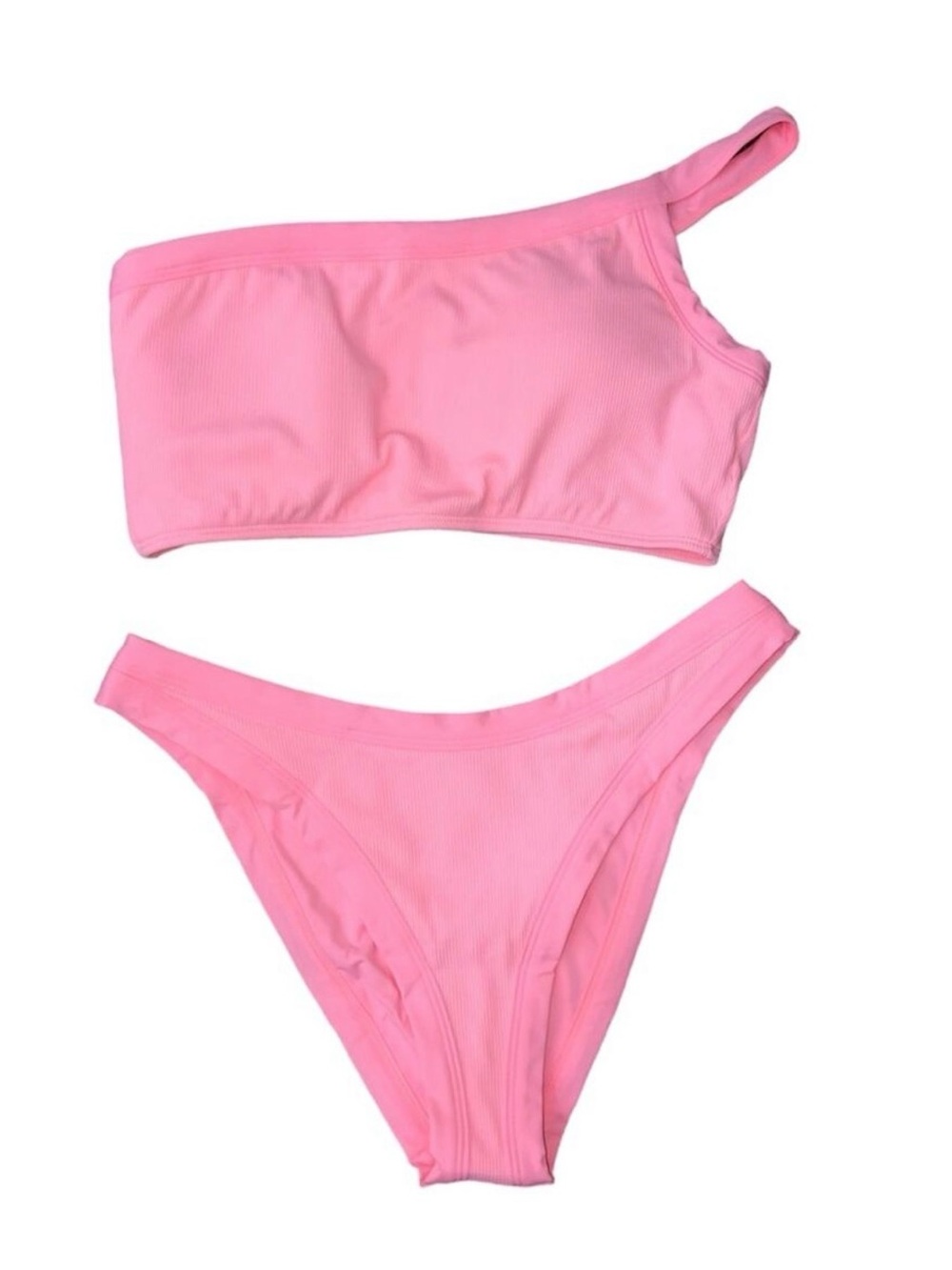 l*space Pink One-Shoulder Ribbed Bikini Set - Picture 5 of 5